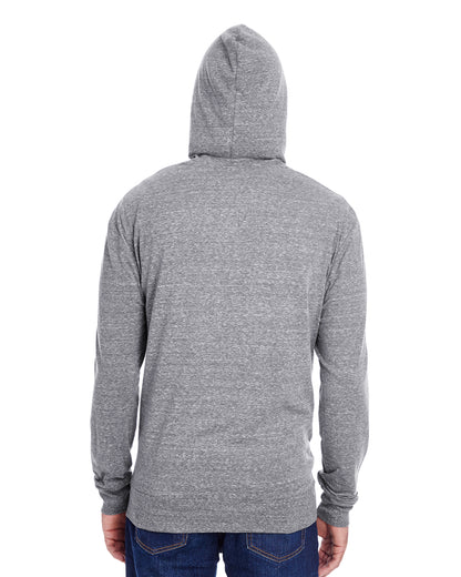 Unisex Triblend Full-Zip Light Hoodie - Gray Triblend