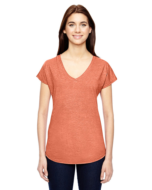 Women's Triblend V-Neck T-Shirt - Heather Bronze