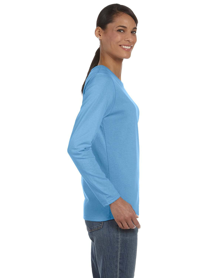 Ladies' Heavy Cotton™ 5.3 oz. Long-Sleeve T-Shirt - Carolina Blue