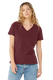 Bella + Canvas 6405 - Women's Relaxed Jersey V-Neck T-Shirt - Maroon