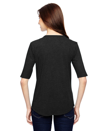 Women's Triblend Deep Scoop 1/2-Sleeve T-Shirt - Black