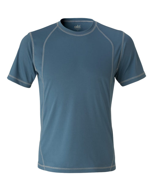 Pieced Interlock T-Shirt - Steel Blue / Gray