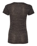 Ladies' Jersey Short-Sleeve Deep V-Neck T-Shirt - Black Marble