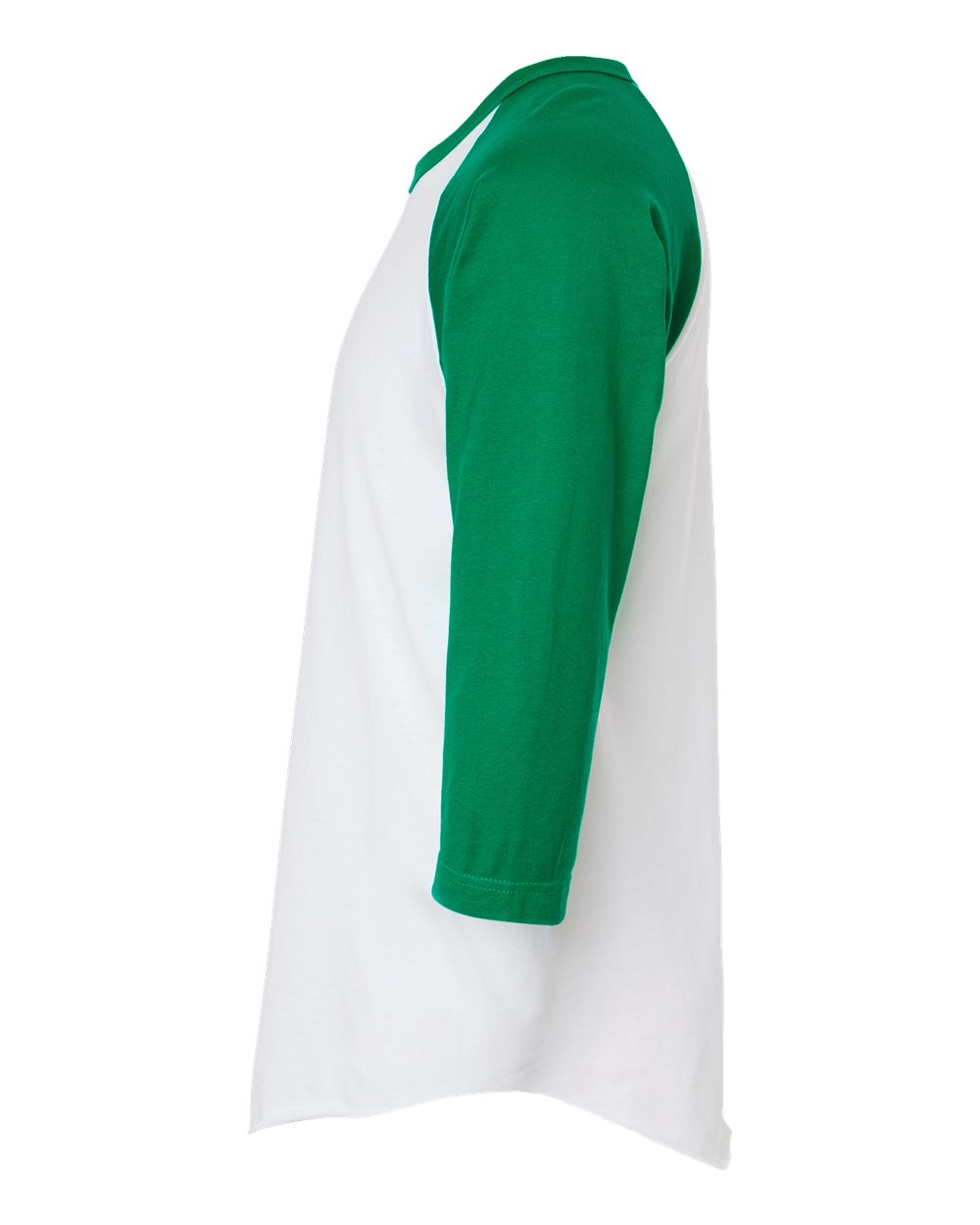 Unisex Fine Jersey Raglan Tee - White / Kelly