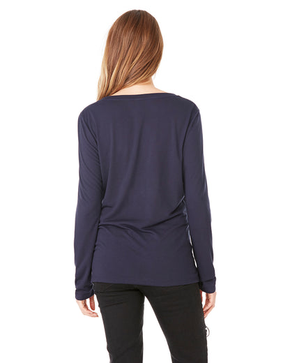 Women's Flowy Long-Sleeve V-Neck - Midnight