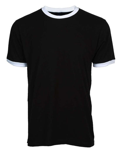 Unisex Fine Jersey Ringer Tee - Black/ White