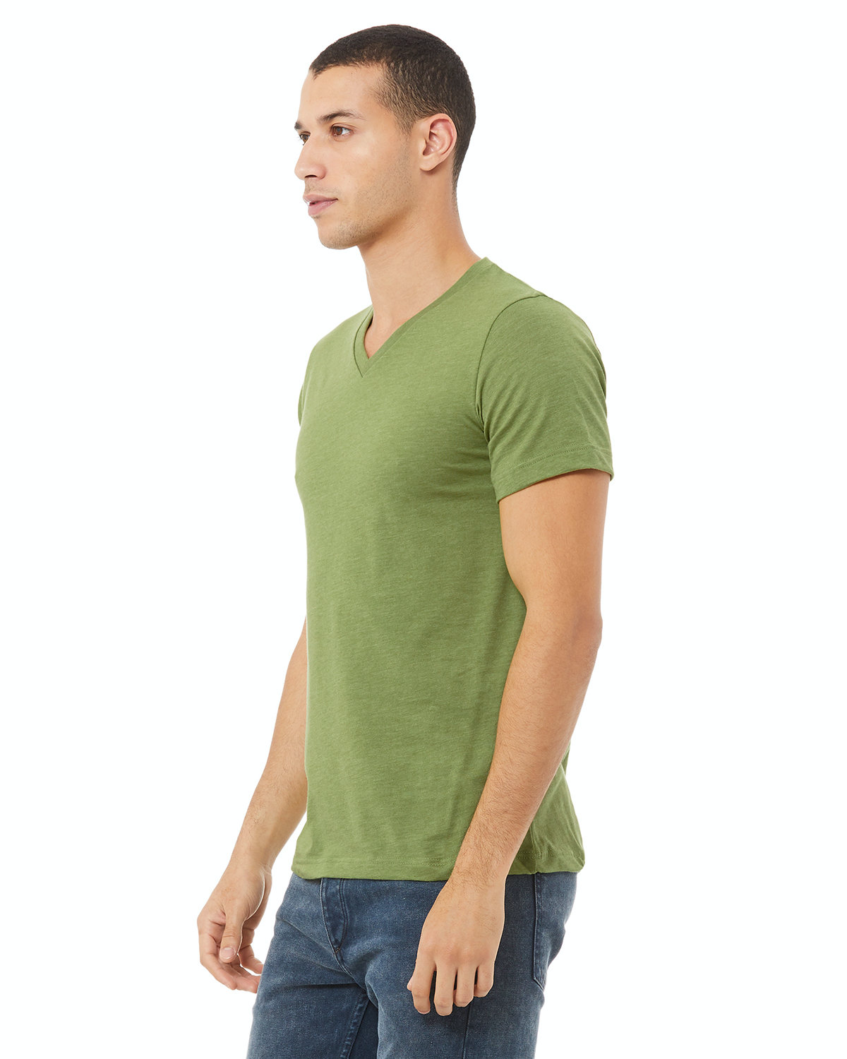 Unisex Jersey Short-Sleeve V-Neck T-Shirt - Heather Green