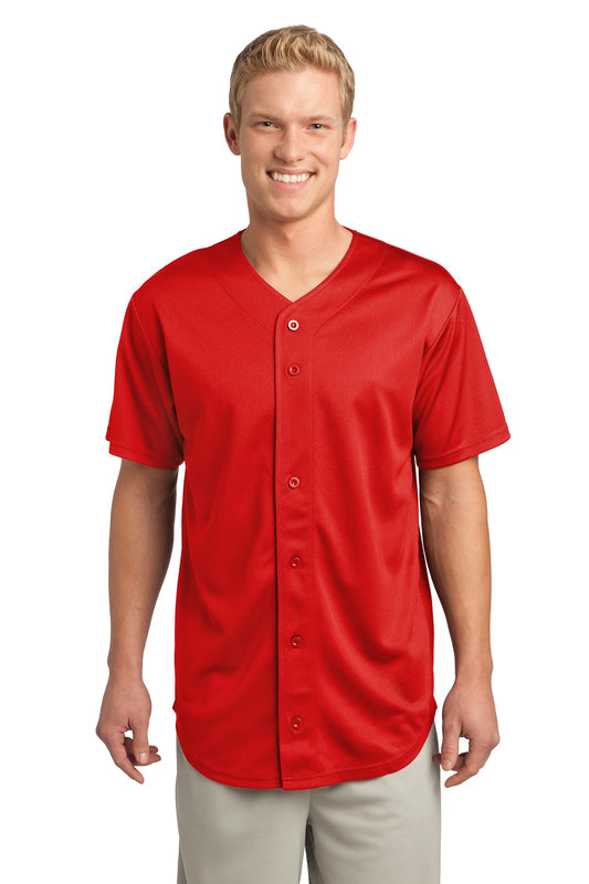Unisex PosiCharge Tough Mesh Full-Button Jersey - True Red