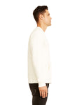 Unisex Long-Sleeve Crew with Pocket - White