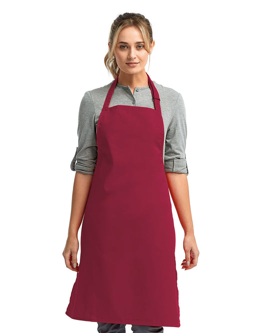 Unisex Recycled Bib Apron - Burgundy