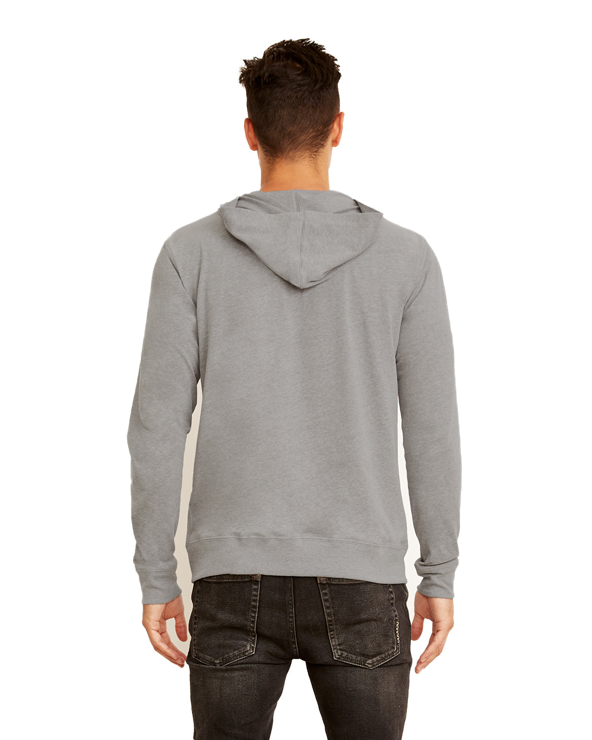 Unisex Sueded Full-Zip Hoodie - Dark Heather Gray