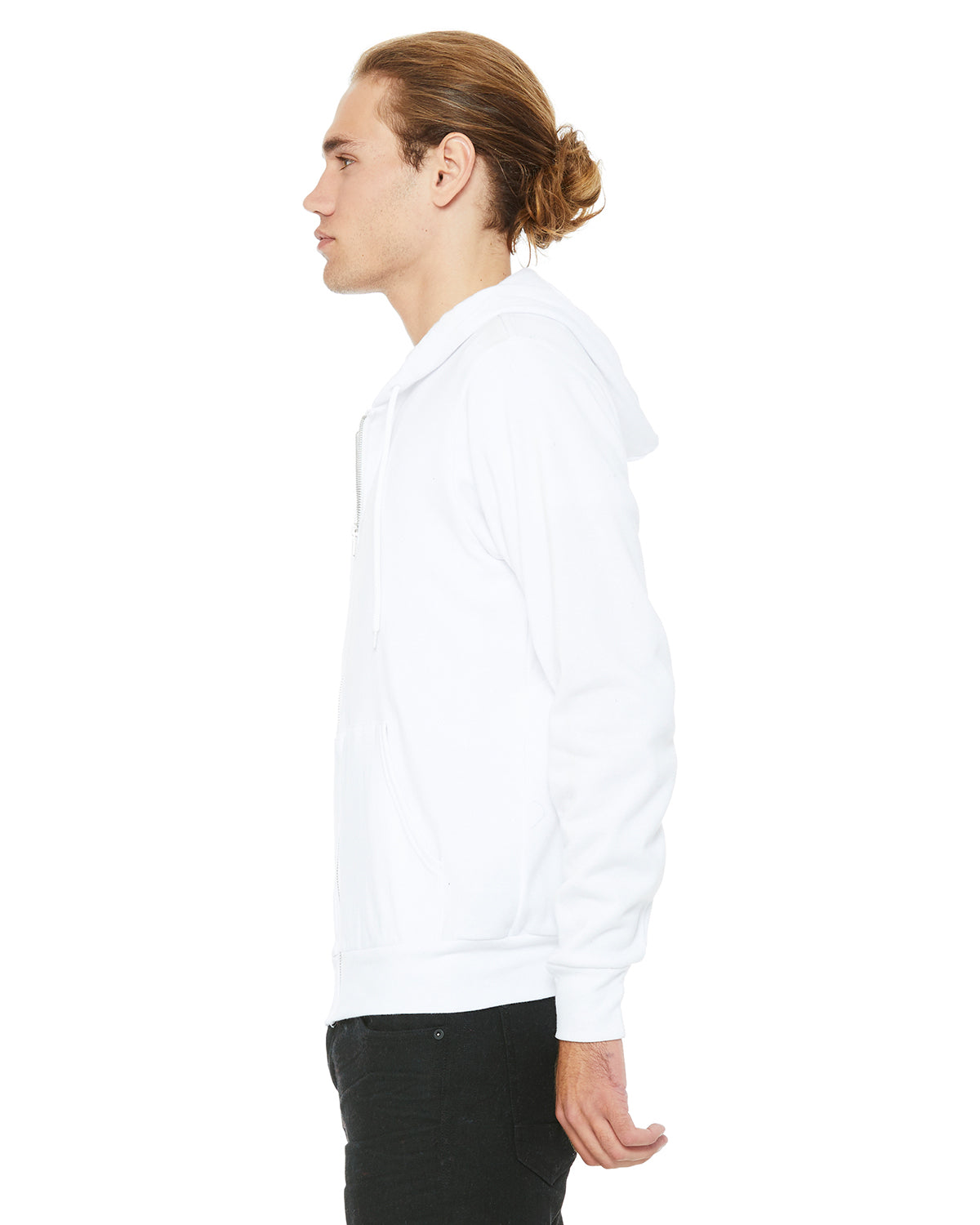Unisex Poly-Cotton Sponge Fleece Full-Zip Hoodie - White