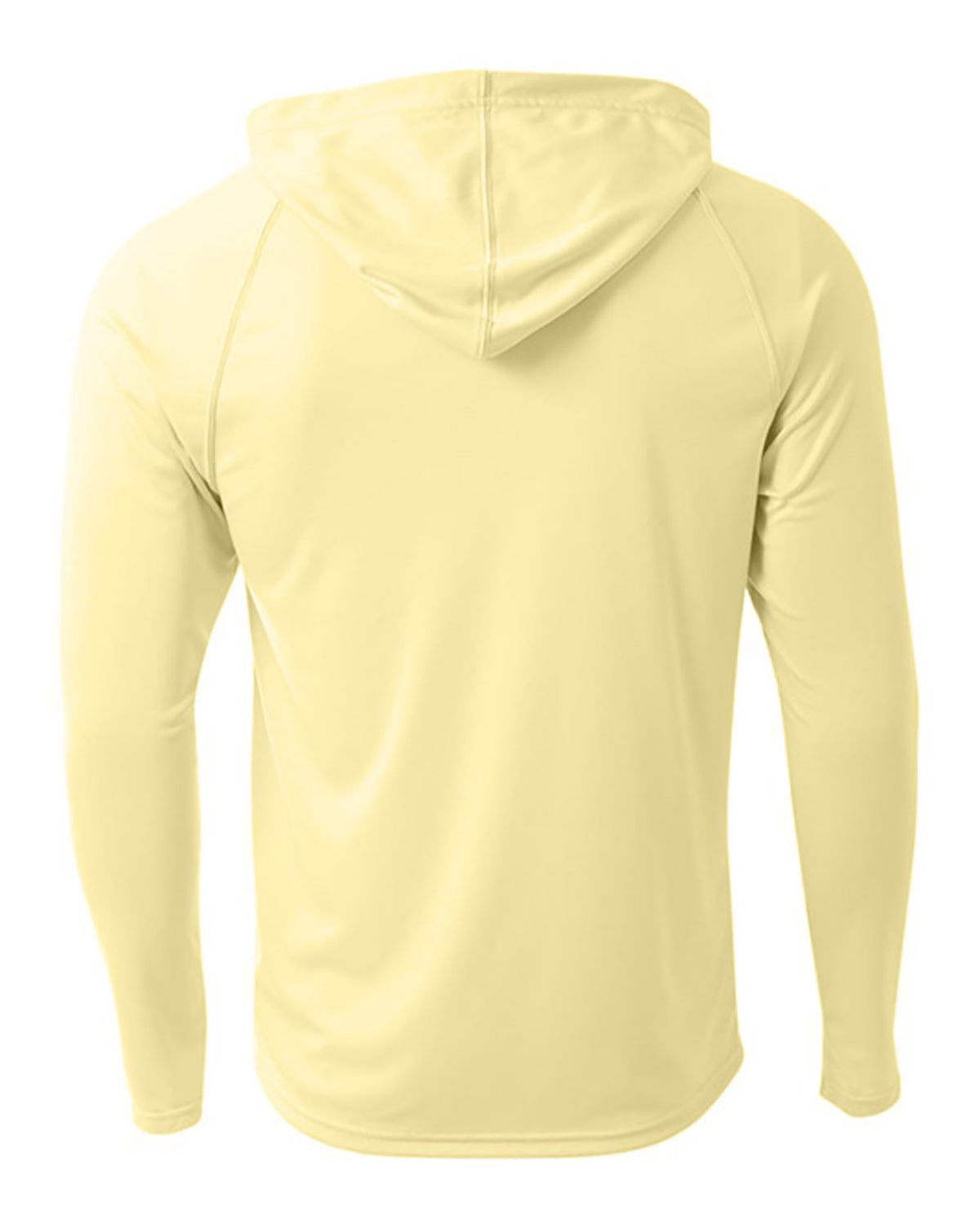 A4 Unisex Cooling Long Sleeve Hooded Tee - Light Yellow