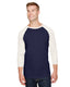 Champion CP75 - Unisex Ringspun Slub Baseball T-Shirt - Navy / Chalk White