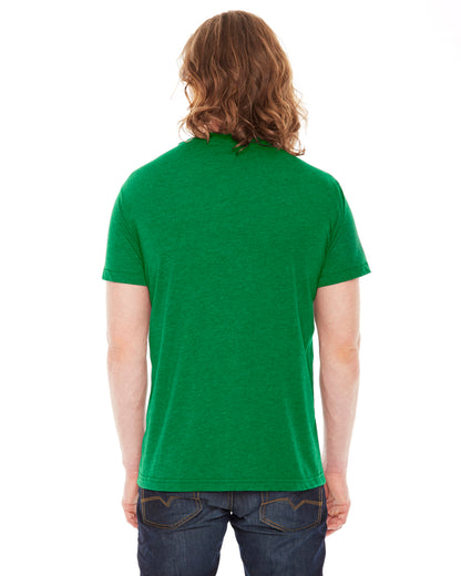 Unisex Poly-Cotton Short-Sleeve Crewneck - Heather Kelly Green