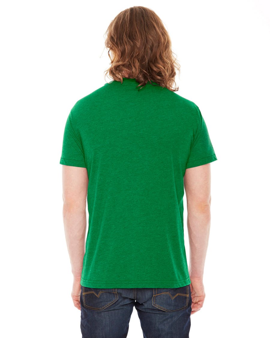 Unisex Poly-Cotton Short-Sleeve Crewneck - Heather Kelly Green