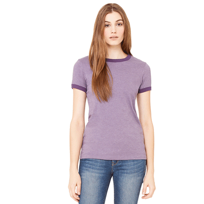 Women's Jersey Short-Sleeve Ringer T-Shirt - Heather Purple / Purple