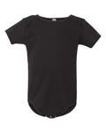 Infant Baby Rib Short-Sleeve One-Piece - Black