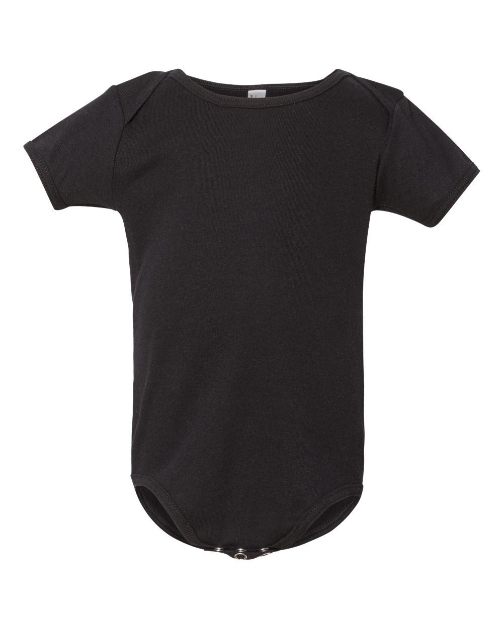 Infant Baby Rib Short-Sleeve One-Piece - Black