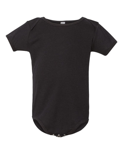 Infant Baby Rib Short-Sleeve One-Piece - Black