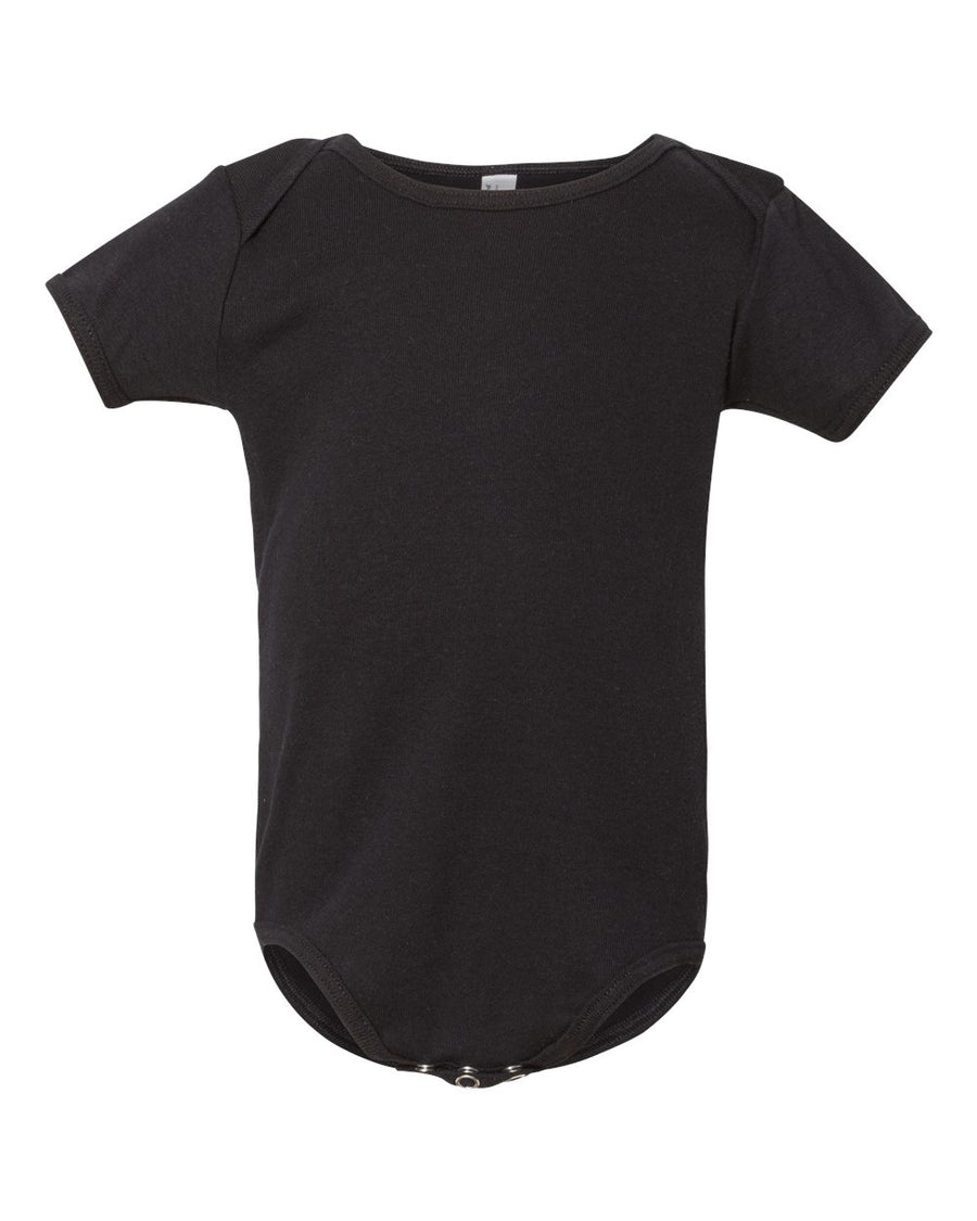 Infant Baby Rib Short-Sleeve One-Piece - Black