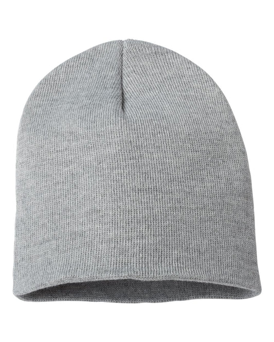 8" Knit Beanie - Heather Gray