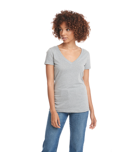 Women's CVC Deep V - Dark Heather Gray