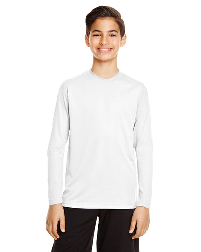 Youth Zone Performance Long-Sleeve T-Shirt - White