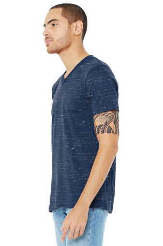 Unisex Jersey Short-Sleeve V-Neck T-Shirt - Navy Marble