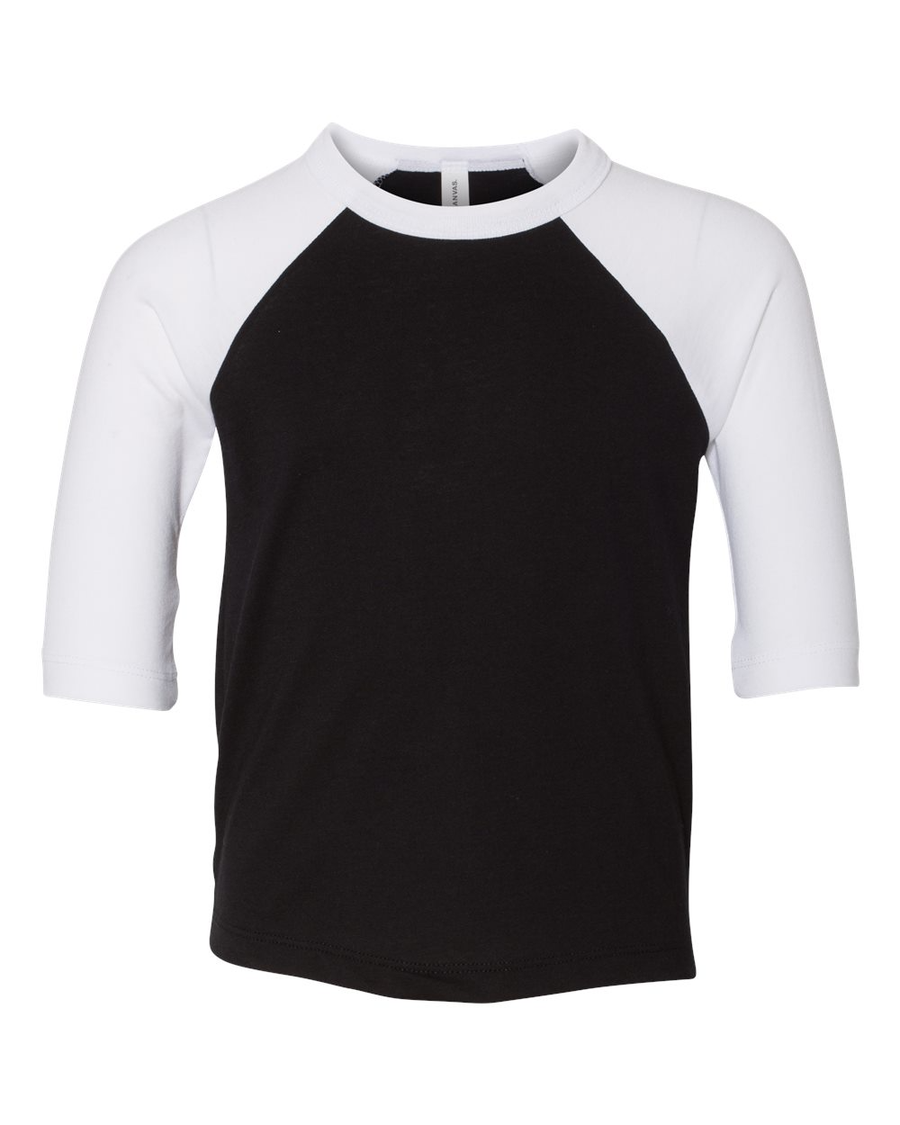 Toddler 3/4-Sleeve Baseball T-Shirt - Black / White