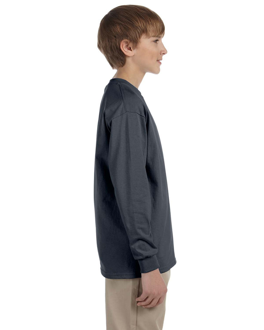 Youth Ultra Cotton® 6 oz. Long-Sleeve T-Shirt - Charcoal