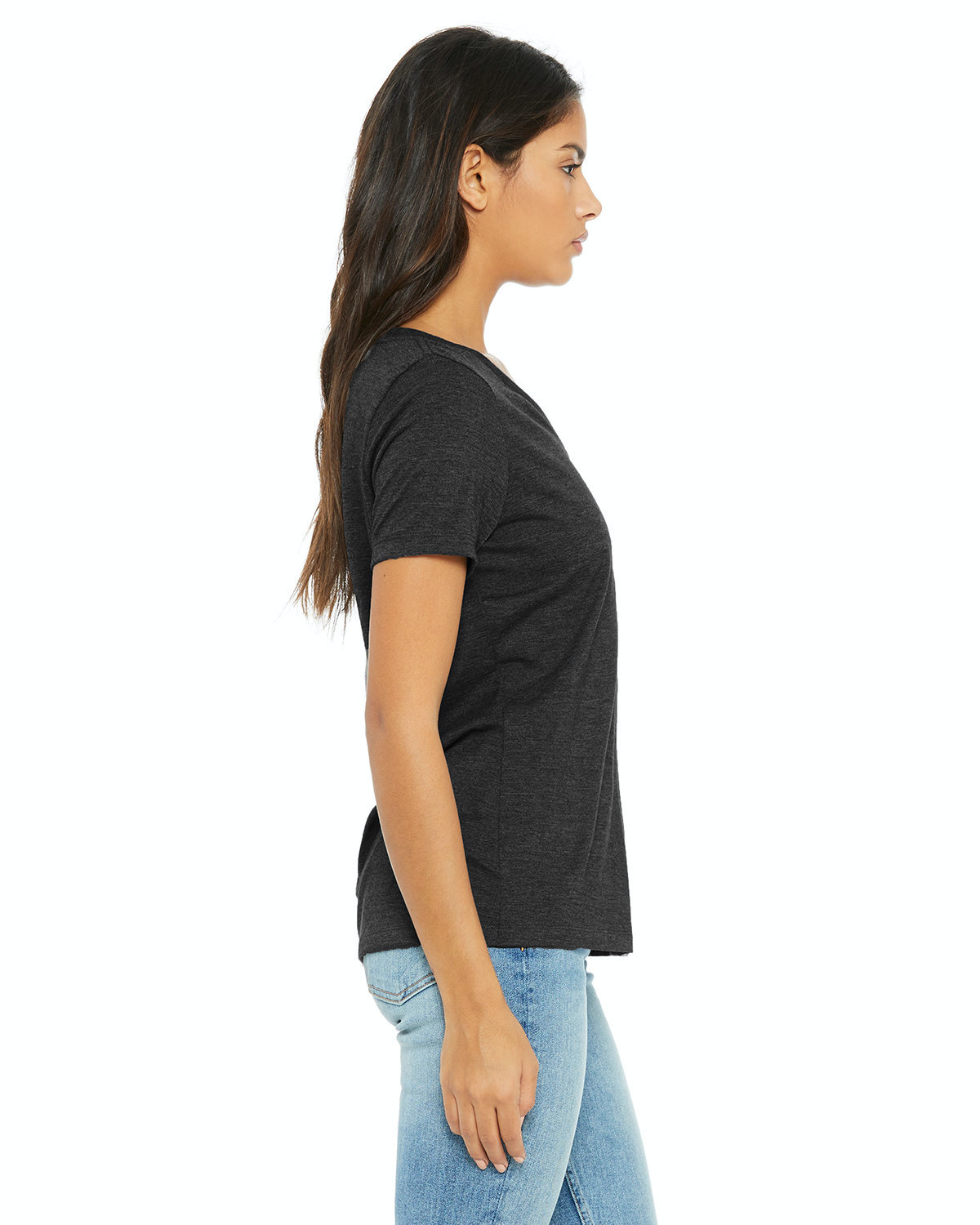 Women's Relaxed Jersey V-Neck T-Shirt - Heather Dark Gray