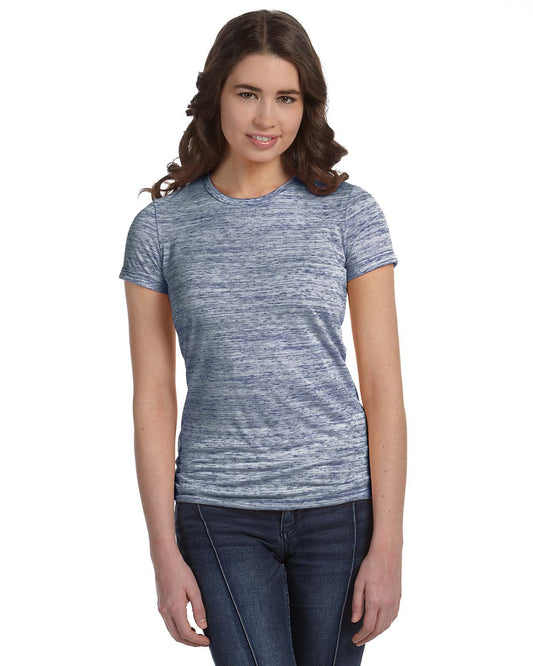 Women's Cotton/Polyester Tee - Navy Marble