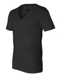 Unisex Deep V-Neck Jersey Tee - Black