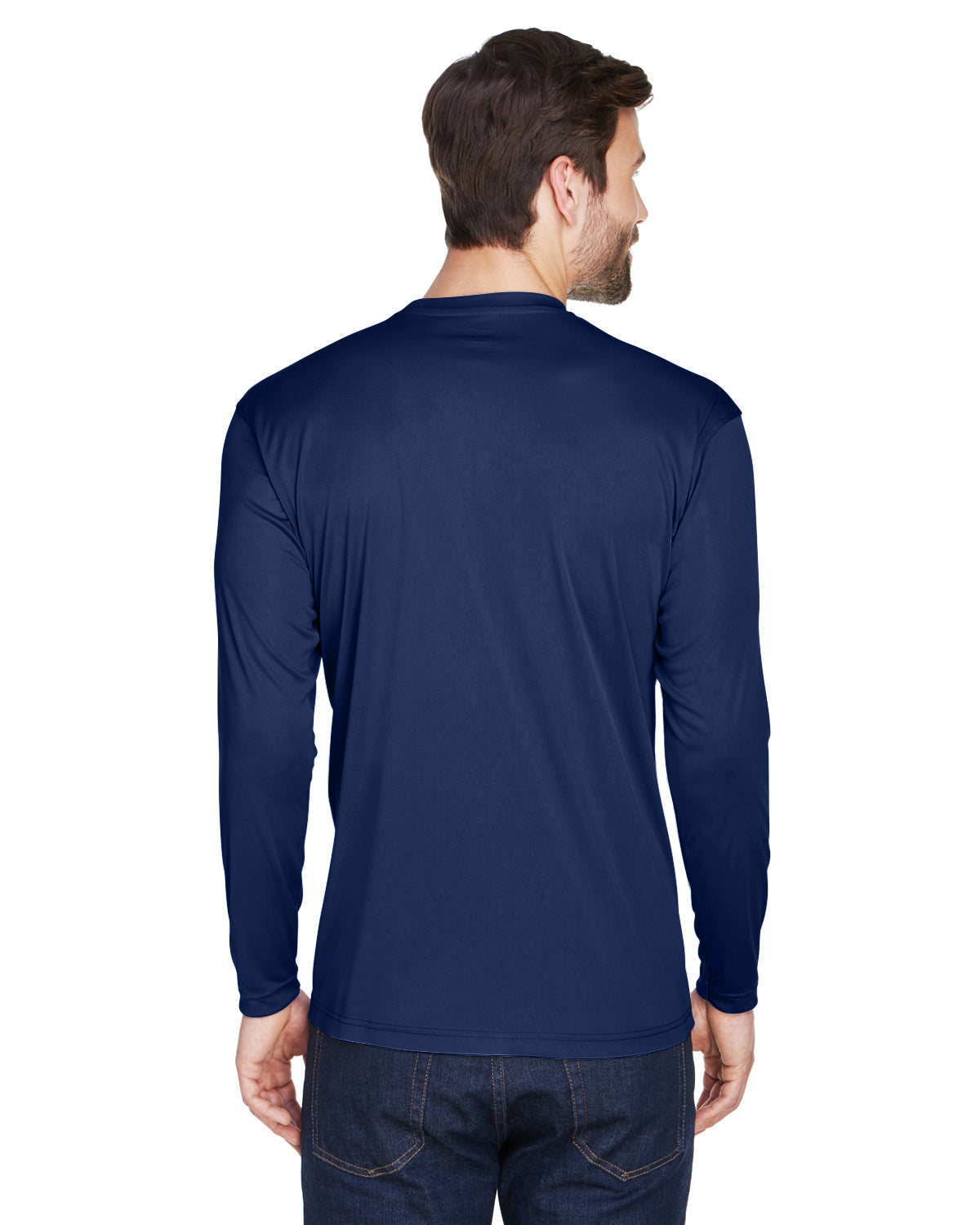 Unisex Cool & Dry Sport Long-Sleeve Performance Interlock T-Shirt - Navy