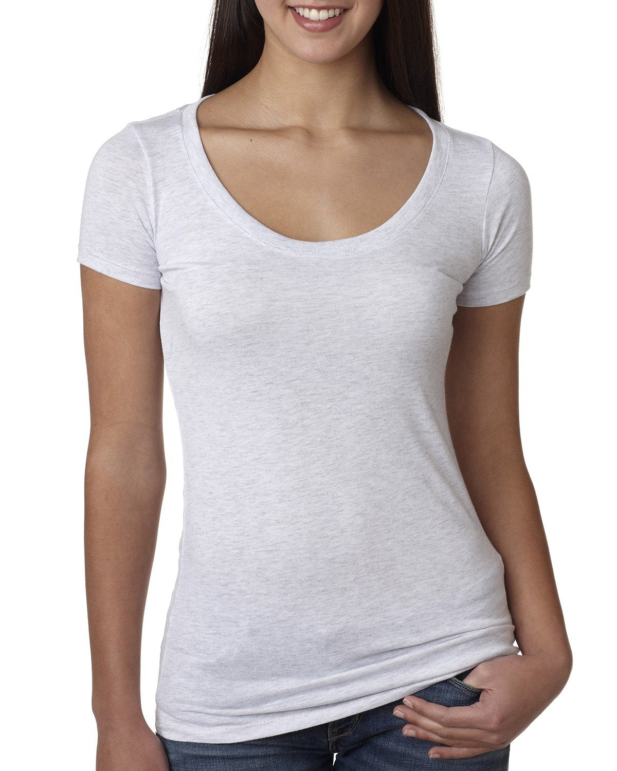 Women's Triblend Scoop - Heather White