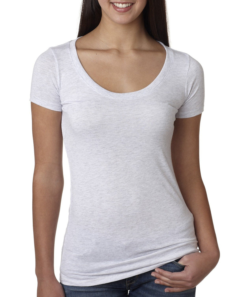 Women's Triblend Scoop - Heather White