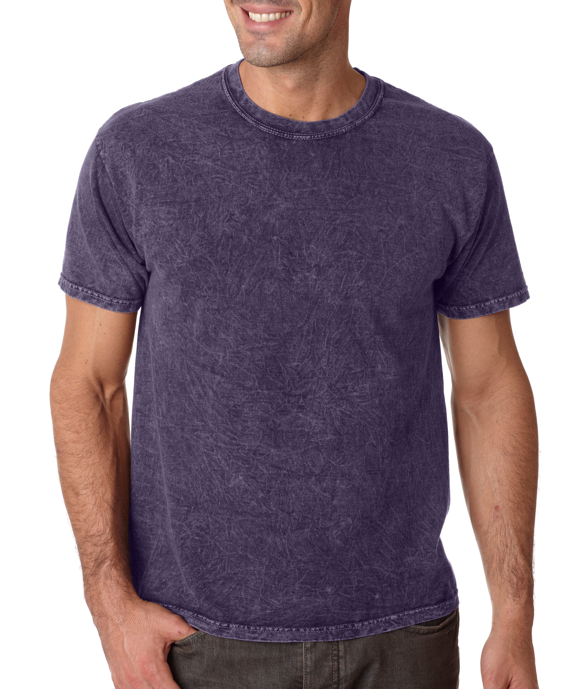 Unisex 100% Cotton Vintage Wash T-Shirt - Mineral Purple