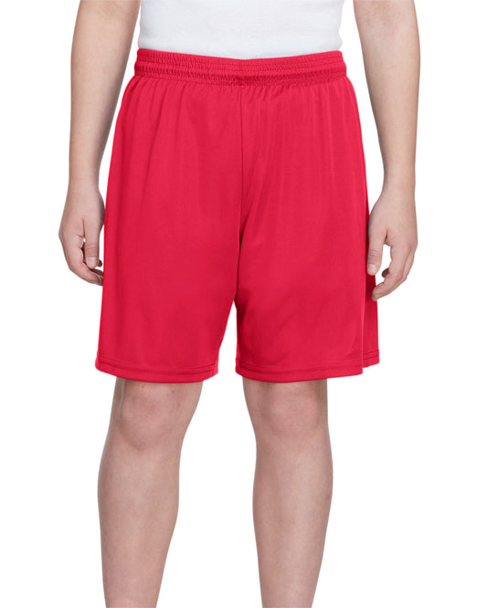 Youth Cooling Performance Polyester Short - Scarlet