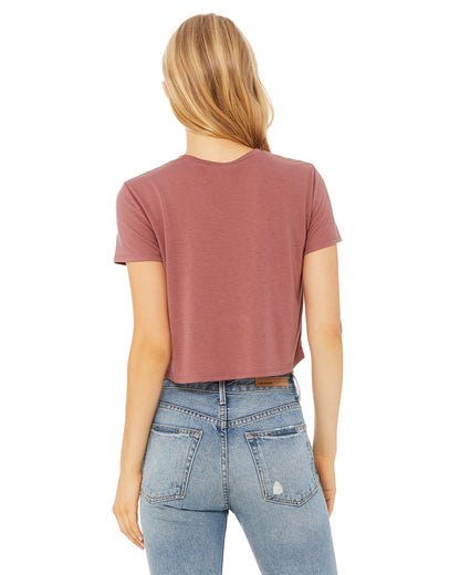 Women's Flowy Cropped T-Shirt - Mauve