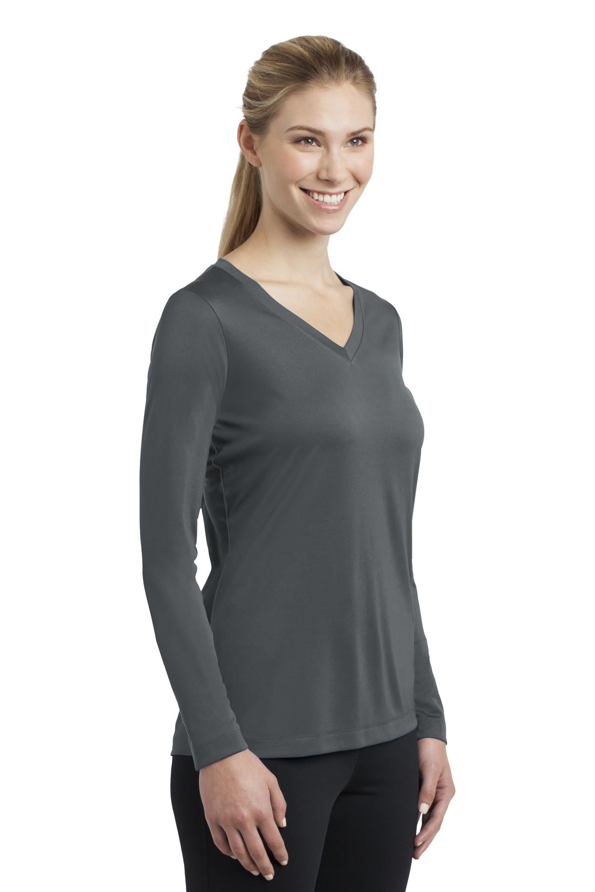 Women's Long Sleeve PosiCharge Competitor V-Neck Tee - Iron Gray