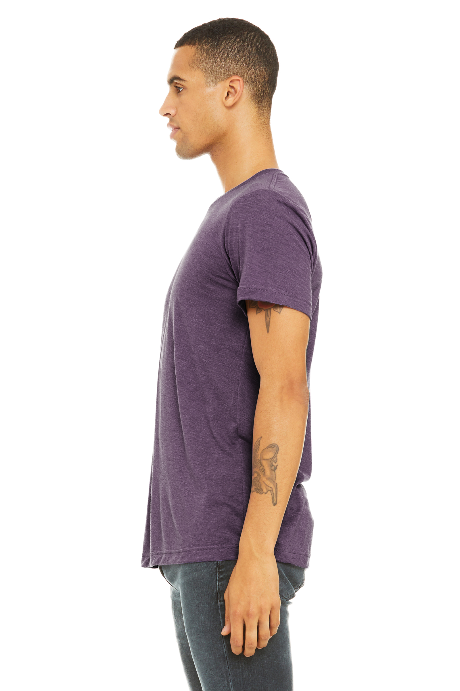 Unisex Heather CVC T-Shirt - Heather Team Purple