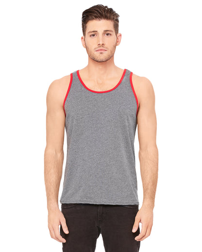 Unisex Jersey Tank - Heather Deep / Red