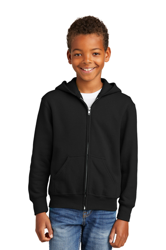 Youth Core Fleece Full-Zip Hoodie - Jet Black