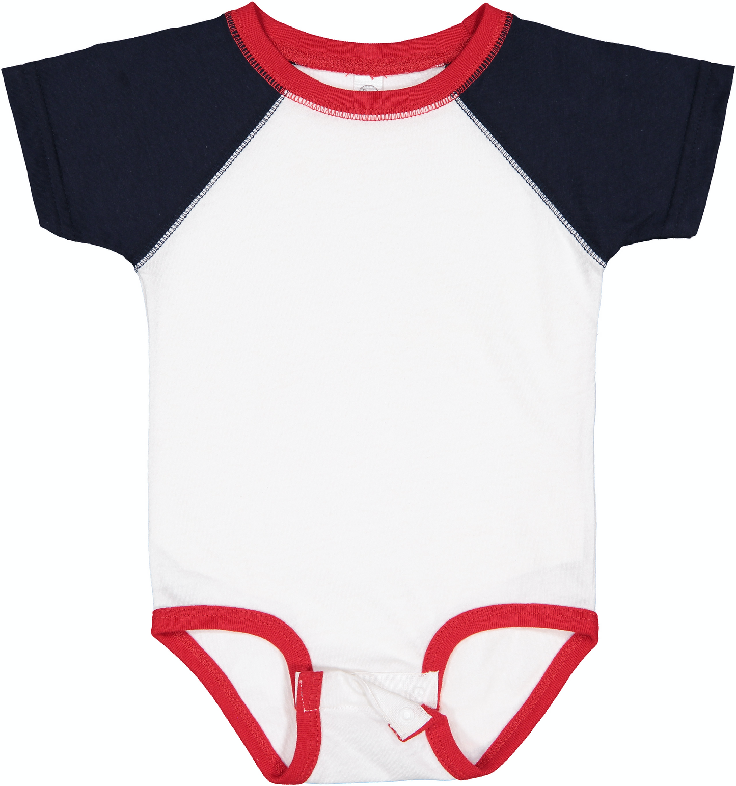 Infant Baseball Bodysuit - White / Navy / Red
