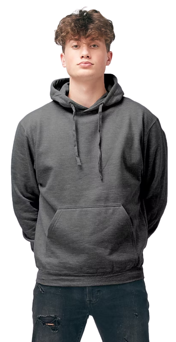 Unisex Fleece Pullover Hoodie - Heather Charcoal