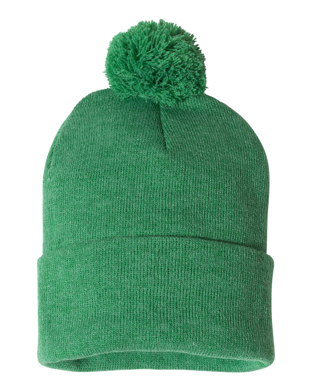 Pom-Pom 12" Knit Beanie - Heather Kelly