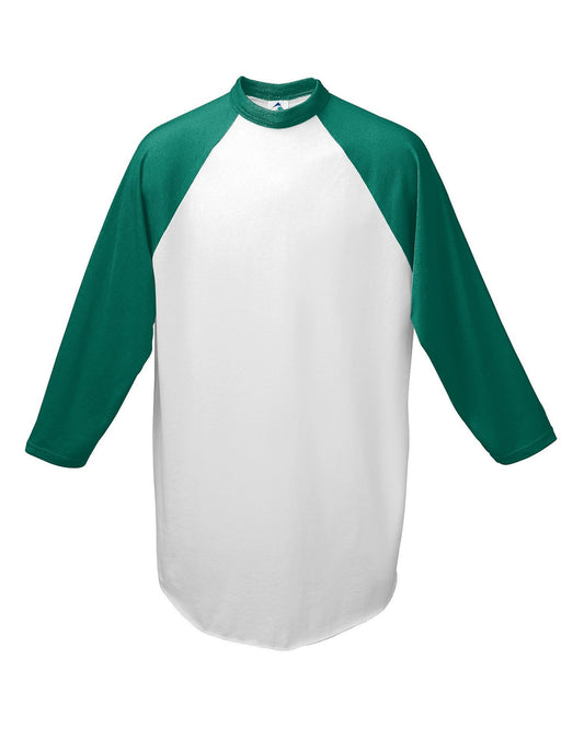 Unisex 3/4-Sleeve Baseball Jersey - White / Dark Green