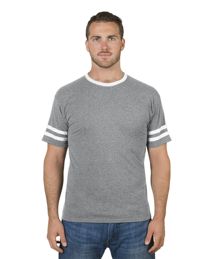 Unisex TRI-BLEND Varsity Ringer T-Shirt - Oxford / White