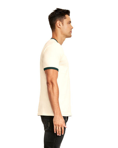 Unisex Ringer T-Shirt - Natural / Forest Green
